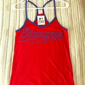 VS PINK- Rangers MLB tank. XS